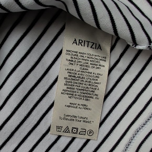 Babaton White and Navy Striped Crewneck Short Sleeve Tee - Picture 4 of 6